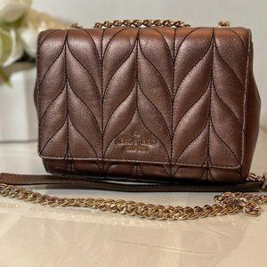 Kate Spade New York Briar Lane Quilted Mini Emelyn crossbody [Metallic Oak]